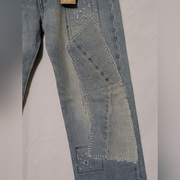 NWT Levis 501 Original Transitional Straight Leg Destructed Selvedge Jeans 32x31 - Picture 12 of 16